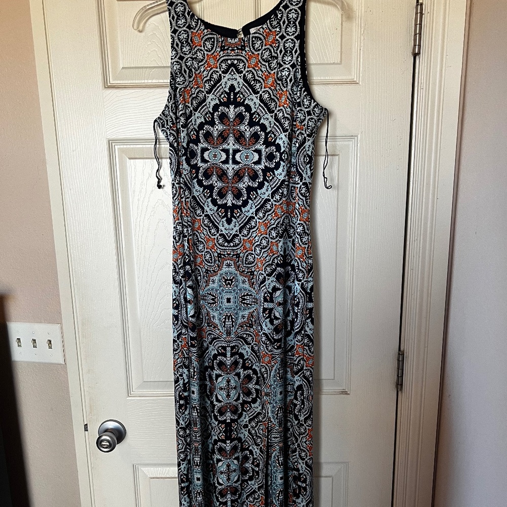 Long Maxi Dress Multi-color with Blue (was $120, now $25)
